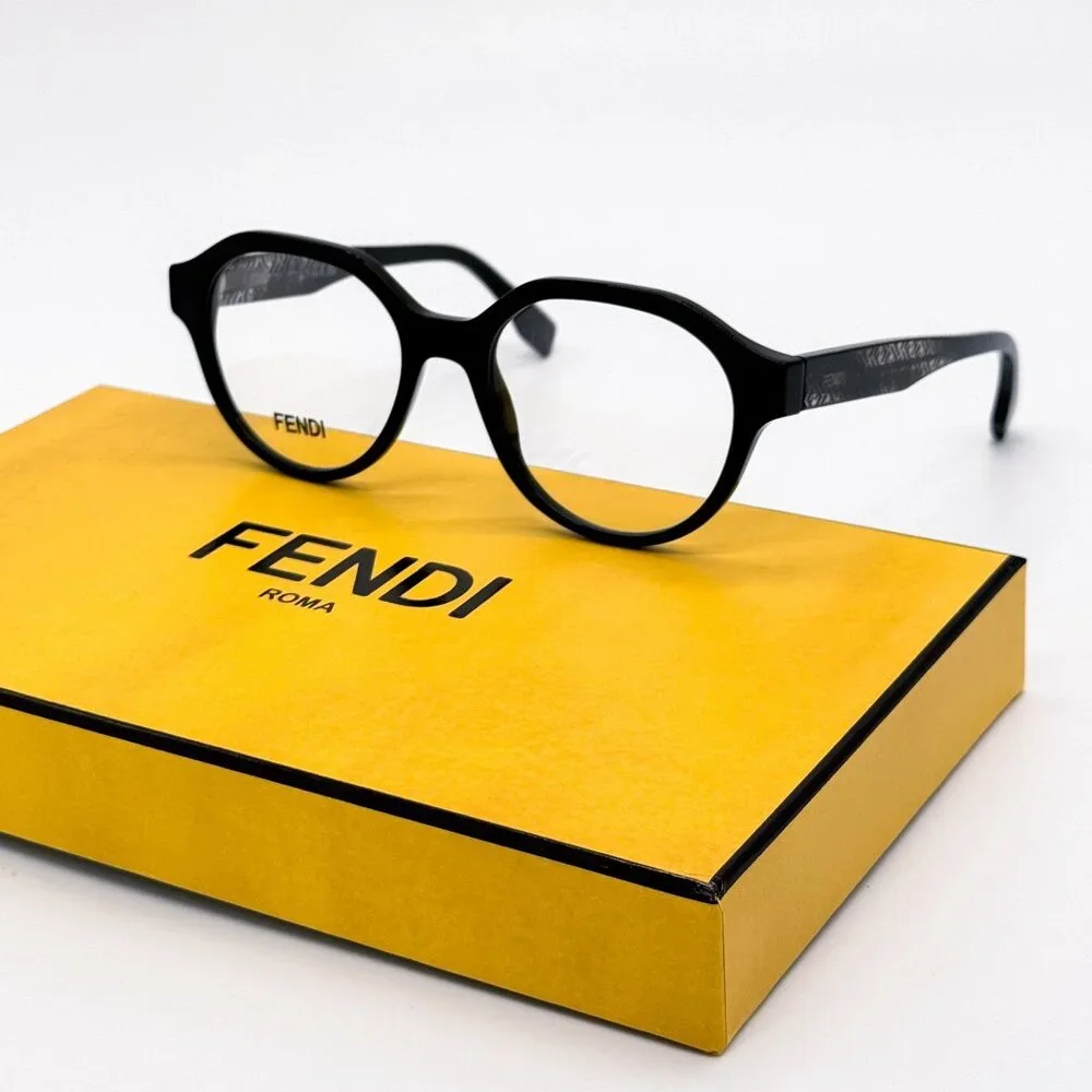 NEW FENDI EYEGLASES FE50049I 001 ROUND BLACK WOMEN EYEWEAR FENDI